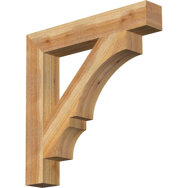 Ekena Millwork Balboa Block Rough Sawn Bracket, Western Red Cedar, 4"W x 26"D x 26"H BKT04X26X26BOA05RWR - main